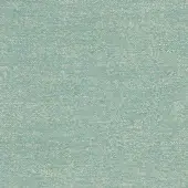 Woven turquoise fabric sample with beige speckles, dense matte texture, linen blend, brand label “bross > fabric” visible, neutral background.